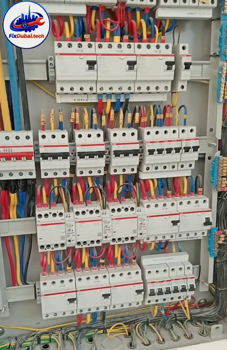 Replacing damaged internal wiring behind a wall socket following a short circuit in a Dubai villa