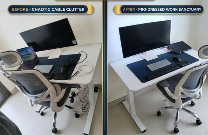 Office Desk Cable Management Before After